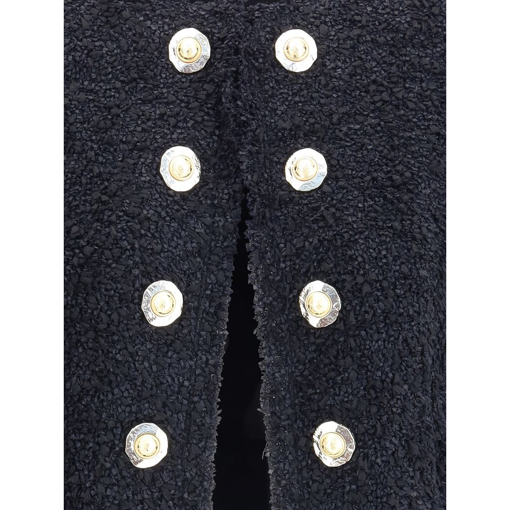 Balmain Black Polyamide Coat